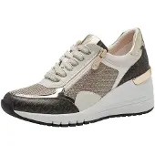 Marco Tozzi Baskets basses crème / or / noir