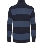 !Solid Pull-over 'Serge' bleu fumé / bleu foncé