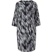 Comma Robe bleu marine / blanc