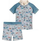 Playshoes Protection UV bleu fumé / bleu denim / orange foncé / lie de vin