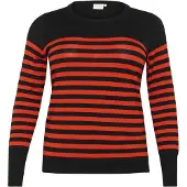 KAFFE CURVE Pull-over 'Lizzy' rouge sang / noir