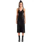 Armani Exchange pour femme. 8NYA59YNZ5Z1200 Robe midi noire (S), Casuel, Polyester, Sans manches / bretelles