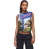 Superdry pour femme. W6011959A Débardeur avec imprimé noir (XL), Casuel, Coton, Sans manches / bretelles