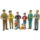 Miniland Figurines familiales asiatiques 8 unités Multicolore One Size