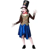 Atosa Crazy Hat Girl Costume Marron 7-9 Years Enfants