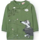 Boboli Knitwear Long Sleeve Dress Vert 12 Months Fille