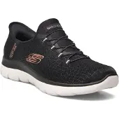 SKECHERS Slip-ins Summits Classy Night Damen Sneaker Schwarz/Roségold