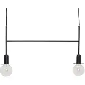 Hubsch Suspension en métal noir avec deux sources de lumière
