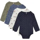 Pippi Baby Bodies m/l - 4 Pack - Deep Lichen Green - - 1 an (80) - Body M/L