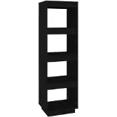 vidaXL Bibliothèque/Séparateur de pièce Noir 40x35x135 cm Pin massif