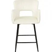 Beliani Lot de 2 chaises de bar en velours chaises rembourrées blanches salle à manger cuisine meubles modernes