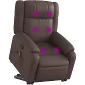 vidaXL Fauteuil de massage avec releveur Marron Similicuir