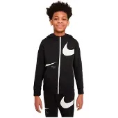 Nike Sportswear Swoosh Fleece Full Zip Sweatshirt Noir 13-15 Years Enfants