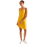 Superdry Cupro Cami Sleeveless Short Dress Jaune S Femme