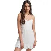 Superdry Vintage Cami Mini Sleeveless Dress Blanc XS Femme