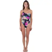 Hurley Hana Asymmetrical Reversible Cheeky Swimsuit Noir S Femme