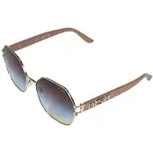 GUESS Lunettes de soleil GU7913 pour femme, doré pâle brillant, 59/17/140