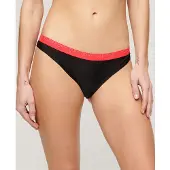 Superdry pour femme. W3010386A Bas de bikini élastique classique noir (M), Beachwear, Polister recyclé, Durable