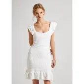 Pepe Jeans Gesa Sleeveless Short Dress Blanc M Femme