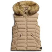 Superdry Fuji Faux Fur Vest Beige 2XS Femme