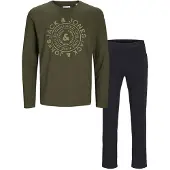 Jack & Jones Athens Long Sleeve Pyjama Vert,Noir 10 Years Garçons