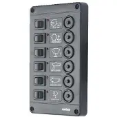 VETUS P6 Fuses Switches Panel With Circuit Breaker Noir 24V