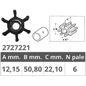 Jabsco 653-0001 Original Impeller Argenté 12.15 x 50.8 x 22.1 mm
