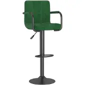 vidaXL Tabouret de bar vert foncé velours