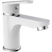 Schutte Robinet de lavabo SCHÜTTE ALASKA, robinet de salle de bains avec vidage, mitigeur lavabo avec bouchon Pop Up, blanc/chrome