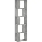 vidaXL Bibliothèque 5 niveaux gris béton bois d'ingénierie