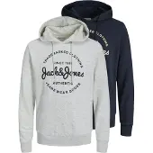 Jack & Jones Sweat-shirt 'JJForest' bleu marine / jaune / gris chiné