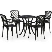 vidaXL Ensemble de bistro 5 pcs Aluminium coulé Noir