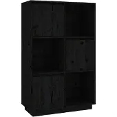 vidaXL Highboard noir 74x35x117 cm Pin massif