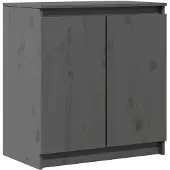 vidaXL Armoire d'appoint Gris 60x36x65 cm Pin massif