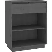 vidaXL Armoire d'appoint Gris 60x34x75 cm Pin massif