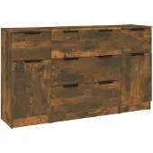 vidaXL Ensemble de buffet 3 pièces chêne fumé bois composite