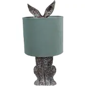 Clayre & Eef Lampe de table Lapin Ø 20x43 cm Marron Vert Polyrésine
