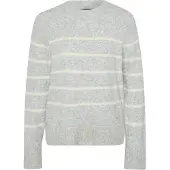 Vero Moda Pull-over 'VMFlawless' gris chiné / blanc cassé
