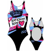 Turbo London Love 895571 Swimsuit Noir 5XL Femme