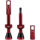 Chris King Peatys X Chris King MK2 Tubeless Valves 1 paire tubeless 80 mm rouge PTV2-80-RED-12