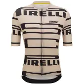 Santini Pirelli Short Sleeve Jersey Beige S