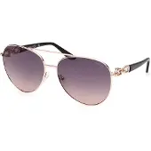 GUESS GAFAS Lunettes de soleil GU00158 pour femme, rose doré brillant, 61/15/130