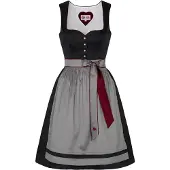 Spieth & Wensky Dirndl 'FC Bayern Bitz' gris / anthracite / rouge foncé