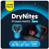 DryNites Diapers Absorbent Underpants Child 52 Units Bleu 8-13 Years Enfants