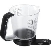Adler AD 3178 escabeaux de cuisine Noir, Transparent Comptoir Rond Balance de ménage électronique
