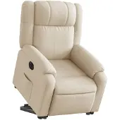 vidaXL Fauteuil relax avec releveur électrique Crème Tissu