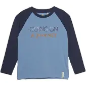 En fant T-Shirt bleu / bleu foncé / orange / blanc