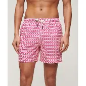 Superdry pour homme. M3010231A Maillot de bain imprimé en matériau recyclé rose (S), Beachwear, Durable, Polyester recyclé