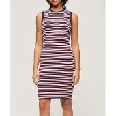 Superdry Rib Bodycon Sleeveless Short Dress Rouge XS Femme