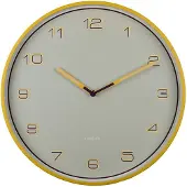 Karlsson - Horloge murale Lined Numbers - Jaune - Ø40cm